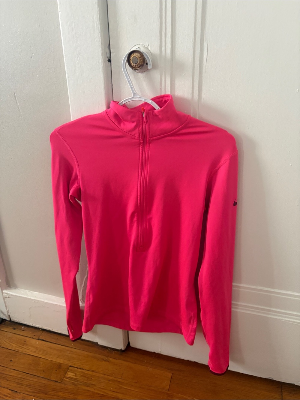 Nike Women’s Bright Pink Quarter-Zip Turtleneck Sweater